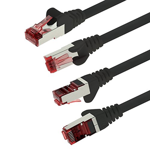 1 aTTack CAT6 PIMF SSTP Netzwerk Patch-Kabel mit 2 x RJ45 Stecker doppelt geschirmt 5 Stück – schwarz – 5 Stück 1,0 Meter - 4