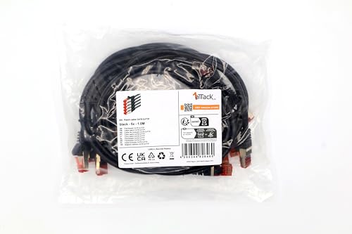 1 aTTack CAT6 PIMF SSTP Netzwerk Patch-Kabel mit 2 x RJ45 Stecker doppelt geschirmt 5 Stück – schwarz – 5 Stück 1,0 Meter - 2