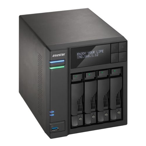 Asustor AS6204T 4-Bay NAS System (Intel Celeron, 4GB RAM, Gigabit-LAN mit Link-Aggregation, HDMI 1.4b, HotSwap, Raid 0, 1, 5, 6, 10 JBOD) schwarz