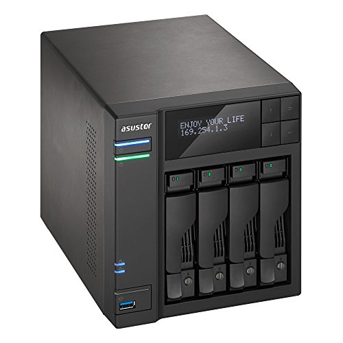Asustor AS6204T 4-Bay NAS System (Intel Celeron, 4GB RAM, Gigabit-LAN mit Link-Aggregation, HDMI 1.4b, HotSwap, Raid 0, 1, 5, 6, 10 JBOD) schwarz - 3
