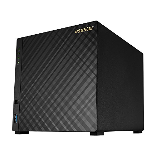 Asustor AS3204T 4-Bay NAS System (Intel Celeron 1.6GHz Quad-Core Prozessor (Braswell), 2GB RAM, 1xGigabit-LAN, HDMI 1.4b für 4K Playback, Raid, inklusive Fernbedienung) - 2
