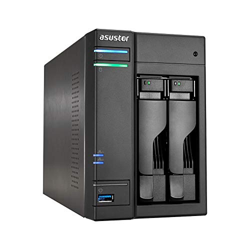 Asustor AS6302T 2-Bay NAS System (Intel Celeron- Apollo Lake, 2GB RAM, Gigabit-LAN mit Link-Aggregation, HDMI 2.0, HotSwap, Raid 0, 1, JBOD) schwarz