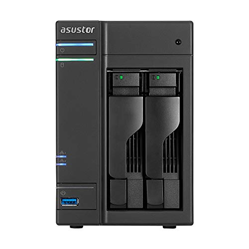 Asustor AS6302T 2-Bay NAS System (Intel Celeron- Apollo Lake, 2GB RAM, Gigabit-LAN mit Link-Aggregation, HDMI 2.0, HotSwap, Raid 0, 1, JBOD) schwarz - 2
