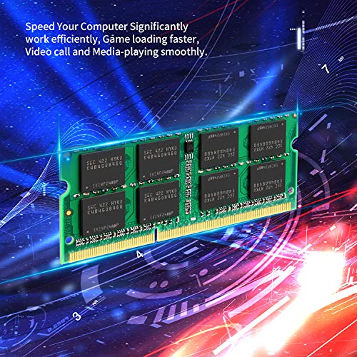Kuesuny 16GB Kit (2 x 8GB) DDR3/DDR3L 1600 MHz Sodimm Ram PC3/PC3L-12800S PC3/PC3L-12800 1,5 V/1,35 V CL11 204 Pin 2RX8 Dual Rank Nicht-ECC ungepufferter Speicher RAM Ideal für Notebook-Laptop-Upgrade - 6