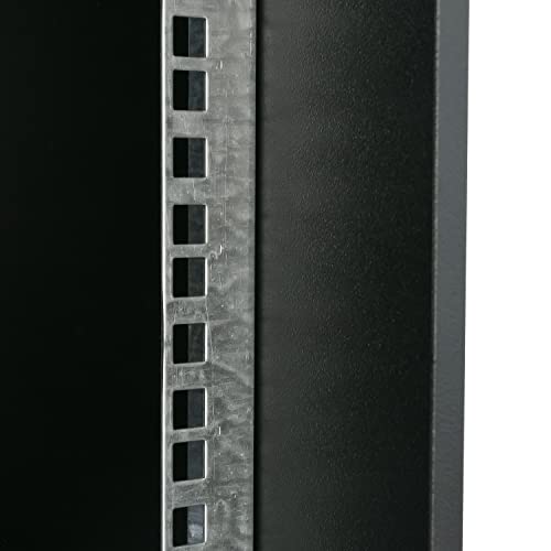 HMF 65707-02 Netzwerkschrank, Serverschrank 19 Zoll | 7 HE | 400 mm Tiefe | Glastür | Schwarz - 7