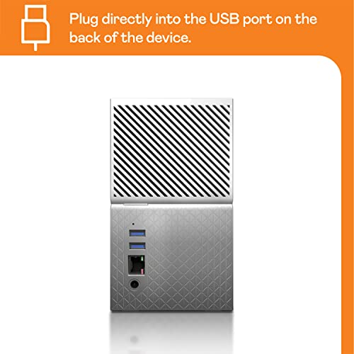 WD My Cloud Home Duo persönlicher Cloudspeicher 16 TB ( zentraler Ort zum Sichern von Dateien, mobiler Zugriff, automatische Backups, USB-Anschluss), Mechanische Festplatte - 6