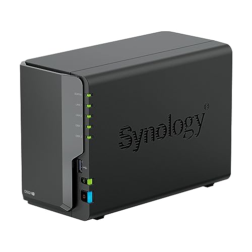 Synology DS224+ 2-Bay Diskstation NAS (Intel Celeron J4125 4-Core 2.0 GHz 2GB DDR4 RAM 2xRJ-45 1GbE LAN-Port) 4 TB Bundle mit 2 x 2 TB WD Red Plus HDDs (WD20EFZX - 68AWUN0) - 3