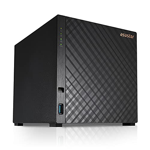 Asustor Drivestor 4 AS1104T 4 Bay NAS Server - Netzwerkspeicher Gehäuse, Quad Core 1.4 Ghz CPU, 2,5 GbE Port, 1GB DDR4