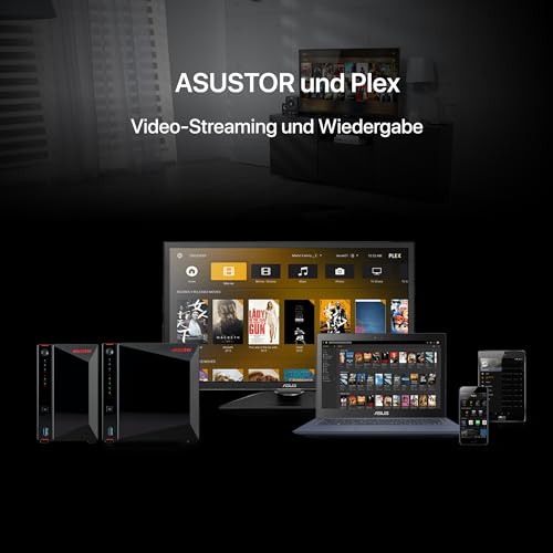 Asustor AS5402T Nimbustor 2 Gen2-2 Bay NAS Netzwerkspeicher Gehäuse, Quad-Core 2,0GHz CPU, 4xM.2 NVMe SSD Steckplätze, 2x2,5GbE Anschlüsse, 4GB DDR4 RAM, Gaming-Inspirierten NAS - 5
