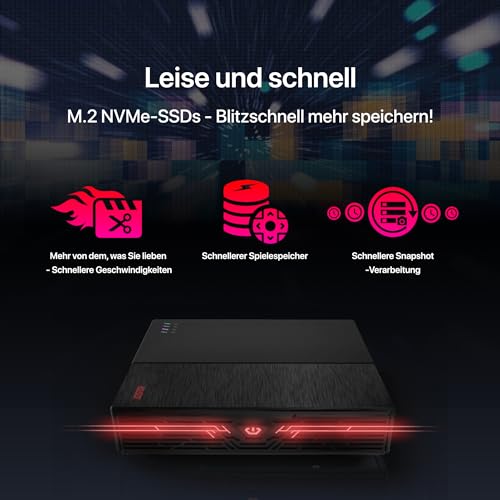 Asustor Flashtor 6 FS6706T - 6 Bay Reine M.2-SSD-NAS Netzwerkspeicher Gehäuse, Quad Core 2.0GHz, Six M.2 SSD Slots, Dual 2.5GbE Ports, 4GB RAM DDR4 (Diskless) - 3