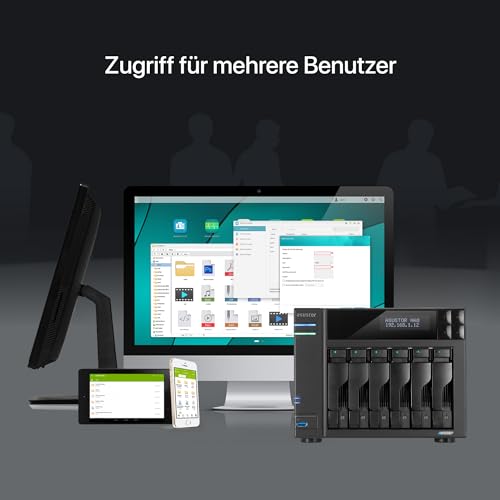 Asustor Lockerstor 6 Gen 2 AS6706T | 6 Bay NAS - Netzwerkspeicher Gehäuse, Quad Core 2.0GHz CPU, 4 M.2 PCIe 3.0 ssd Slot, 2 2.5GbE Port, 8GB RAM DDR4 - 5