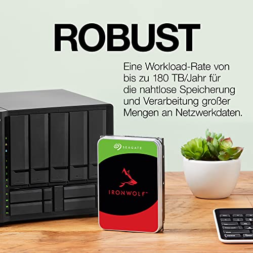 Seagate IronWolf 8TB, NAS Interne Festplatte HDD, 3.5 Zoll, 5400 U/Min, 256 MB Cache, SATA 6 Gb/s, silber, inkl. Data Rescue Service (ST8000VNZ02) - 5