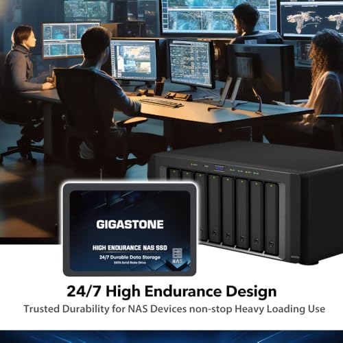 Gigastone NAS SSD 2TB SSD Festplatte TLC Hohe Dauerhaltbarkeit SSD für 24/7 Dauerbetrieb NAS-Systeme RAID 2,5 Zoll SATA III Internes Festkörper-Laufwerk NAS Caching - 2
