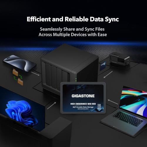 Gigastone NAS SSD 2TB SSD Festplatte TLC Hohe Dauerhaltbarkeit SSD für 24/7 Dauerbetrieb NAS-Systeme RAID 2,5 Zoll SATA III Internes Festkörper-Laufwerk NAS Caching - 3