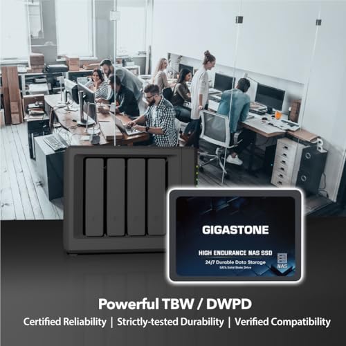 Gigastone NAS SSD 2TB SSD Festplatte TLC Hohe Dauerhaltbarkeit SSD für 24/7 Dauerbetrieb NAS-Systeme RAID 2,5 Zoll SATA III Internes Festkörper-Laufwerk NAS Caching - 5
