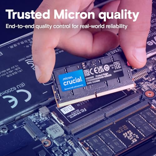 Crucial DDR5 RAM 32GB 4800MHz SODIMM, Arbeitsspeicher für Laptop/Notebook, Mini PC, Hochleistungs-RAM, CL40 – CT32G48C40S5 - 6