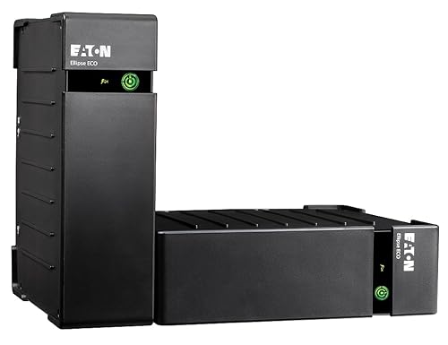 Eaton USV Ellipse ECO 650 USB DIN - Off-line Unterbrechungsfreie Stromversorgung (USV) - 650 VA mit Überspannungsschutz (4 Schuko Ausgänge, Akku) - EL650USBDIN- Schwarz - 2