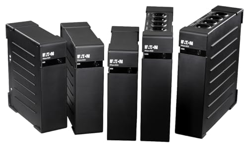 Eaton USV Ellipse ECO 650 USB DIN - Off-line Unterbrechungsfreie Stromversorgung (USV) - 650 VA mit Überspannungsschutz (4 Schuko Ausgänge, Akku) - EL650USBDIN- Schwarz - 4