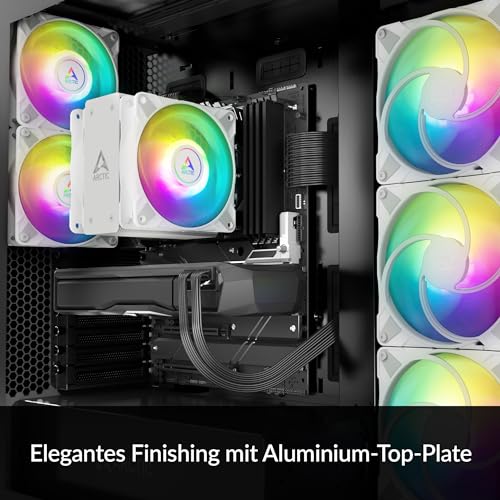 ARCTIC Freezer 36 A-RGB - Single-Tower CPU Kühler mit Push-Pull & ARGB Beleuchtung, Zwei druckoptimierte 120 mm P-Lüfter, Hydrodynamisches Gleitlager, 200–2000 RPM, 4 Heatpipes, inkl. MX-6 - Weiß - 2