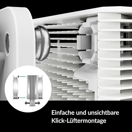 ARCTIC Freezer 36 A-RGB - Single-Tower CPU Kühler mit Push-Pull & ARGB Beleuchtung, Zwei druckoptimierte 120 mm P-Lüfter, Hydrodynamisches Gleitlager, 200–2000 RPM, 4 Heatpipes, inkl. MX-6 - Weiß - 3