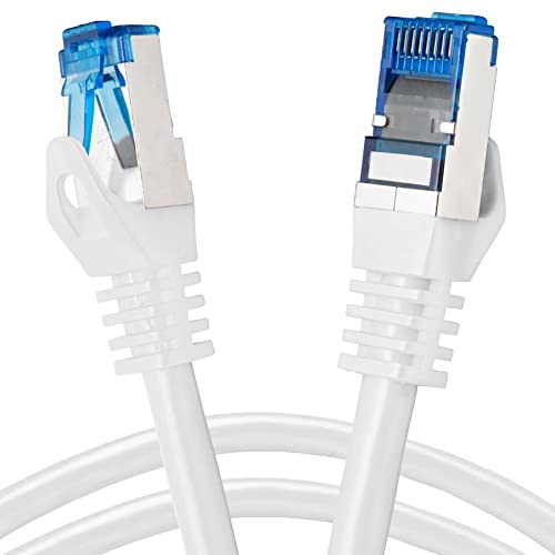 BIGtec 3m CAT.7 Patchkabel Netzwerkkabel Gigabit Patch DSL LAN Ethernet Kabel weiß Kupferkabel doppelt geschirmt (RJ45 Stecker Cat-7 S/FTP PIMF) - 7