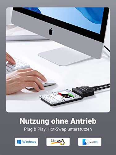 UGREEN USB 3.0 auf SATA Kabel UASP USB SATA Kabel USB 3.0 SATA Kabel Festplatten Dockingstation für 2,5
