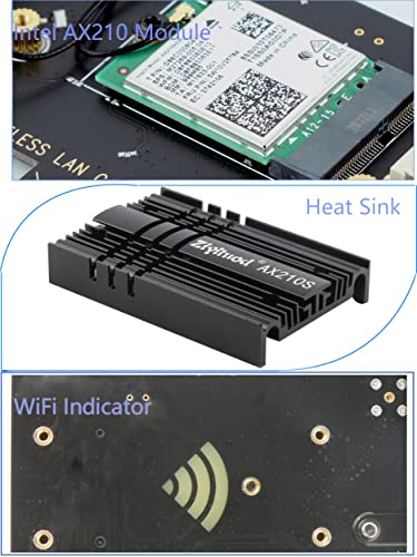 WLAN Karte, Intel AX210 Bluetooth5.2, Bis zu 5400Mbit/s Tri-Bands(6G/5G/2.4G) WLAN PCIe WiFi 6 Karte für Windows 11/10(64bit) - 7