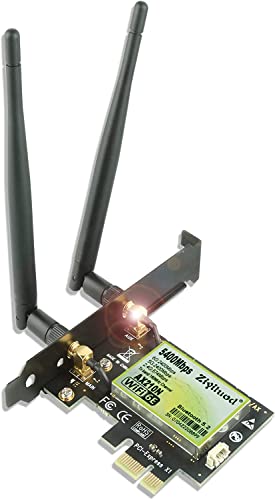 ZYT WLAN Karte PCIe WiFi 6E Bluetooth 5.2, Intel WiFi 6E AX210, Bis zu 5400Mbit/s PCIe WiFi 6 Karte, 6G/5G/2.4G WLAN Netzwerkkart für PC Windows 11/10(64bit)