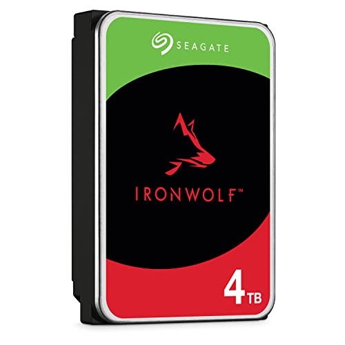 Seagate IronWolf 4TB, NAS Interne Festplatte HDD, 3.5 Zoll, 5400 U/Min, CMR, 64 MB Cache, SATA 6GB/s, silber, inkl. Data Rescue Service (ST4000VNZ06) - 4