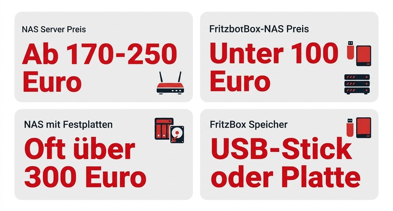 NAS vs. FritzBox: Preis ab 100€