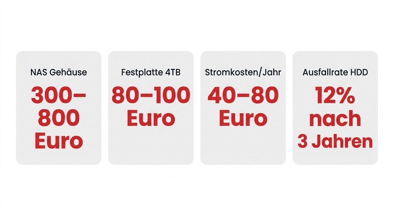 NAS Kosten: 300–800€ Gehäuse