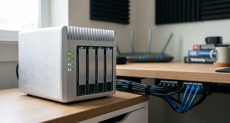 NAS Server ohne Lüfter im Wohnzimmer